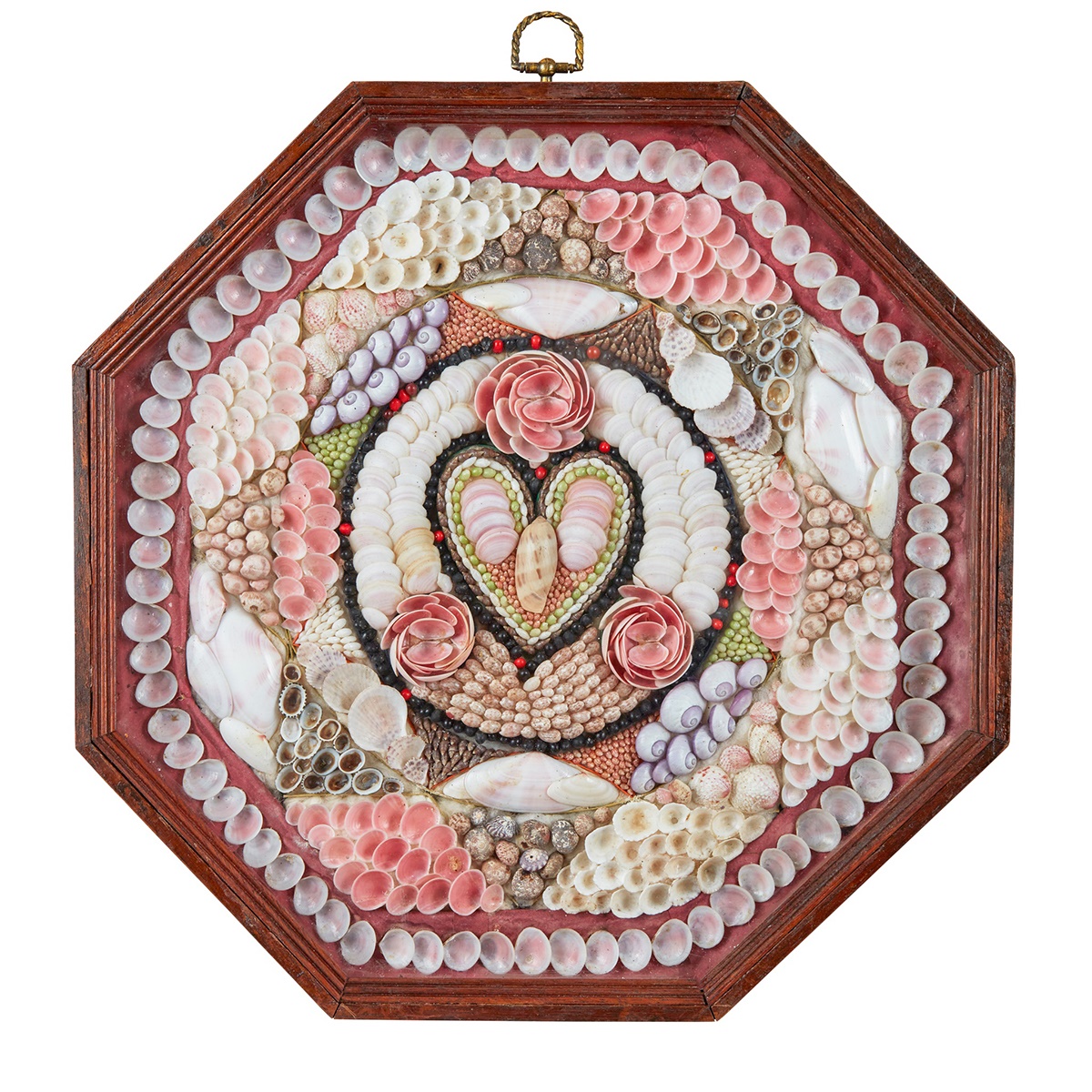 LOT 298 | WEST INDIAN SHELLWORK OCTAGONAL SAILOR'S VALENTINE | MID 19TH CENTURY | £1,200 - £1,800 + fees